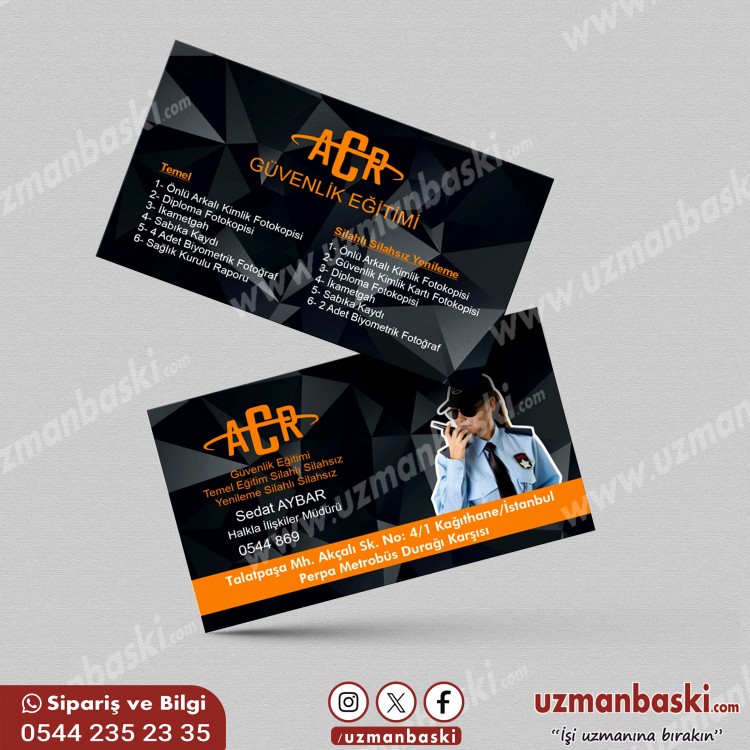 Güvenlik eğitimi kartvizit tasarımı
