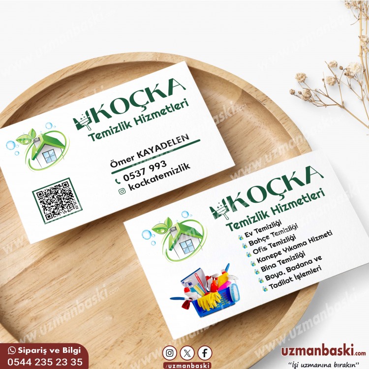 TEMİZLİK KARTVİZİT Temizlik şirketi kartvizit tasarımı