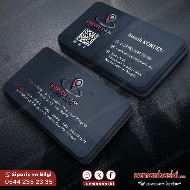 Emlak Gayrimenkul Kartvizit Tasarımı Emlak gayrimenkul inşaat kartvizit tasarımı - özel baskı