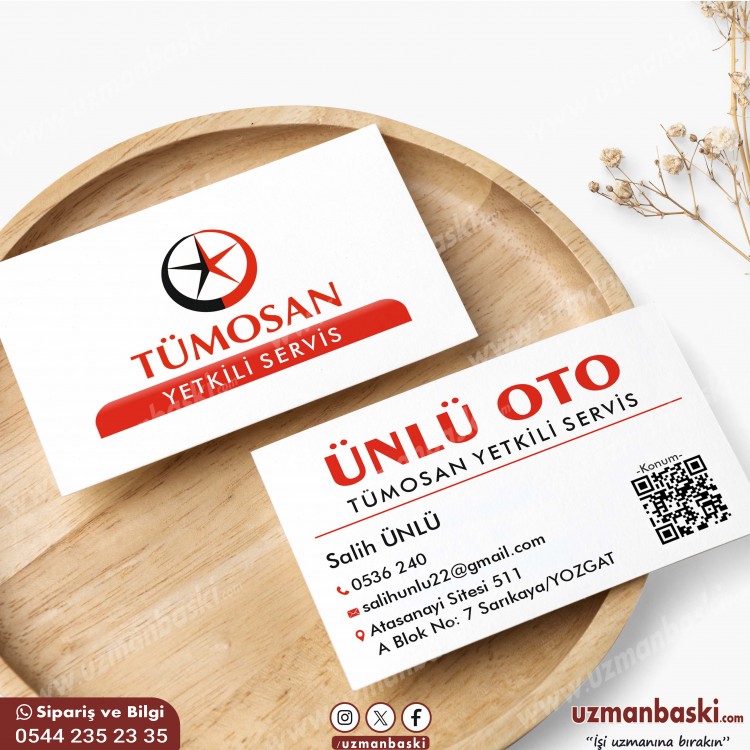 Tümosan Servis Kartvizit Tasarımı Tümosan yetkili servis kartvizit tasarımı, kurumsal ve profesyonel görünüm.