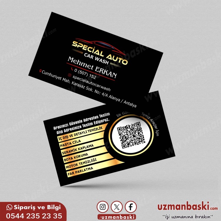 Oto Yıkama Kartvizit Oto yıkama kartvizit tasarımı