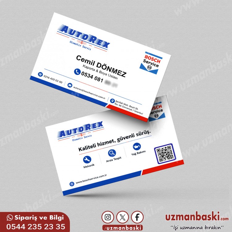 Kaporta Boya Oto Servis Kartvizit Örneği