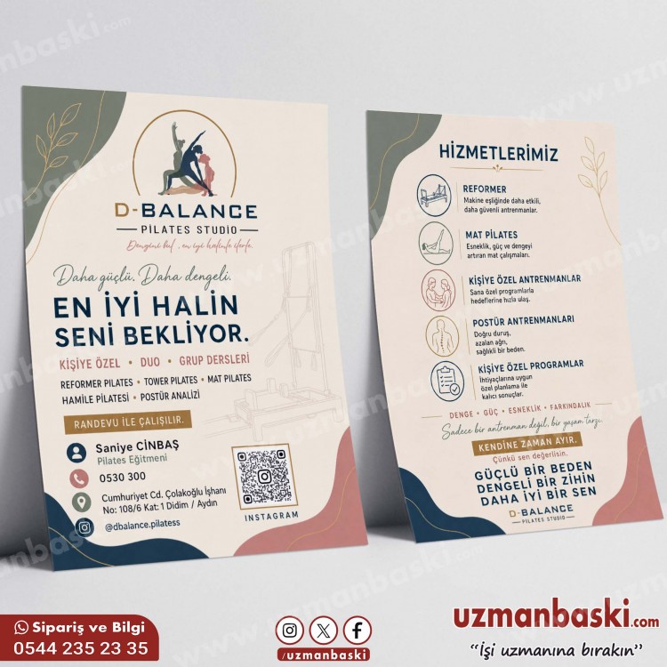 Pilates Salonu Tanıtım Broşür Örneği