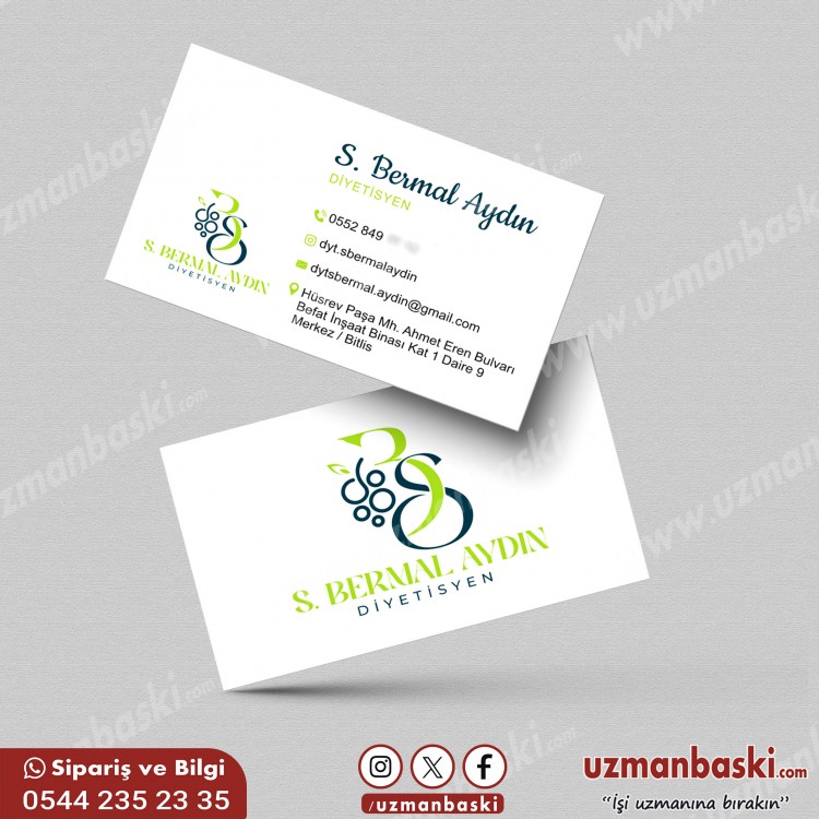 Sade Şık Diyetisyen Kartvizit Tasarımı Sade Şık Diyetisyen Kartvizit Tasarımı