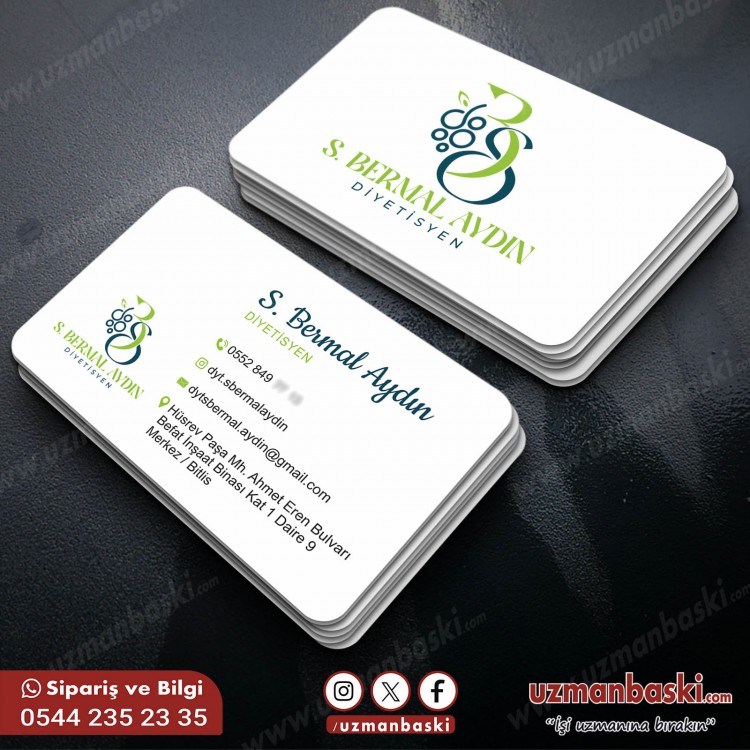 Sade Şık Diyetisyen Kartvizit Tasarımı Sade Şık Diyetisyen Kartvizit Tasarımı