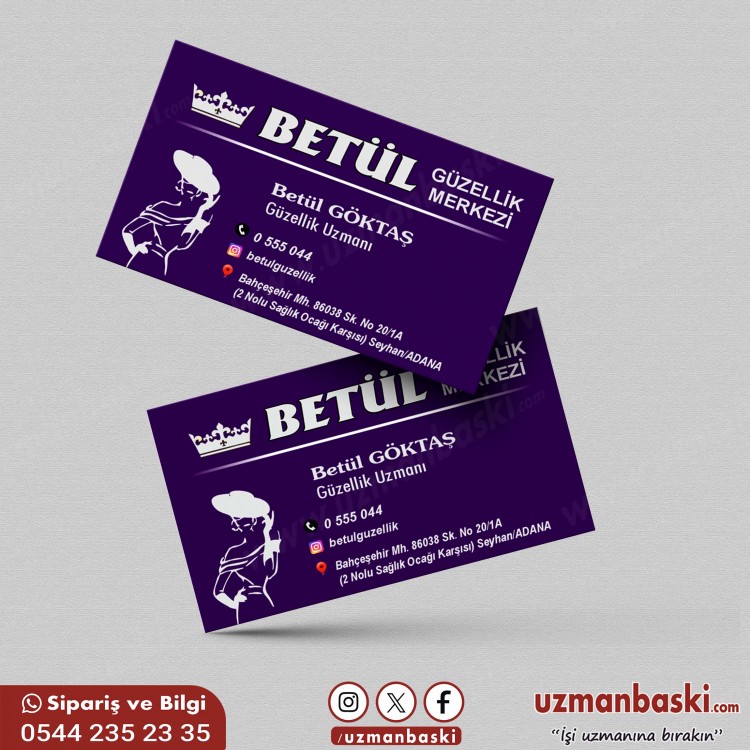 Güzellik Merkezi Kartvizit Tasarımı Örneği Güzellik Merkezi Kartvizit Tasarımı Örneği