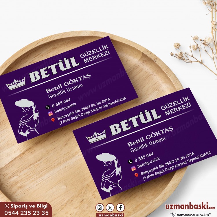 Güzellik Merkezi ve Kuaför Kartvizit Tasarımı Güzellik merkezi ve kuaför kartvizit tasarımı örneği
