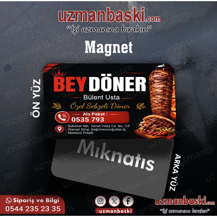 Dönerci Magnet Tasarım Örneği Dönerci Magnet Tasarım Örneği