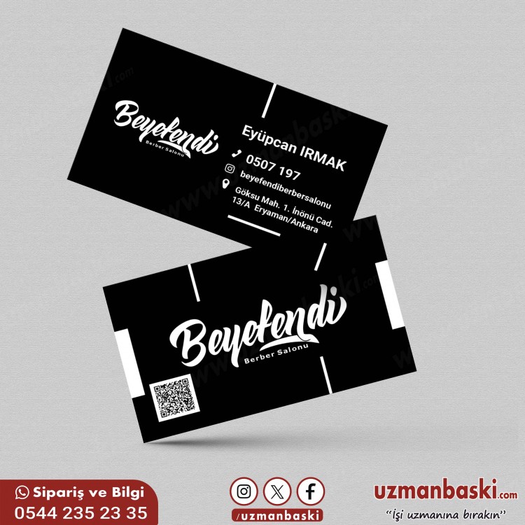 Erkek Berber - Kuaför Kartvizit Tasarım Örneği Erkek Berber - Kuaför Kartvizit Tasarım Örneği