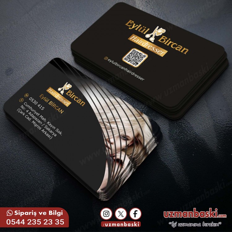 Güzellik Merkezi ve Kuaför Kartvizit Tasarımı Güzellik merkezi ve kuaför kartvizit tasarımı örneği