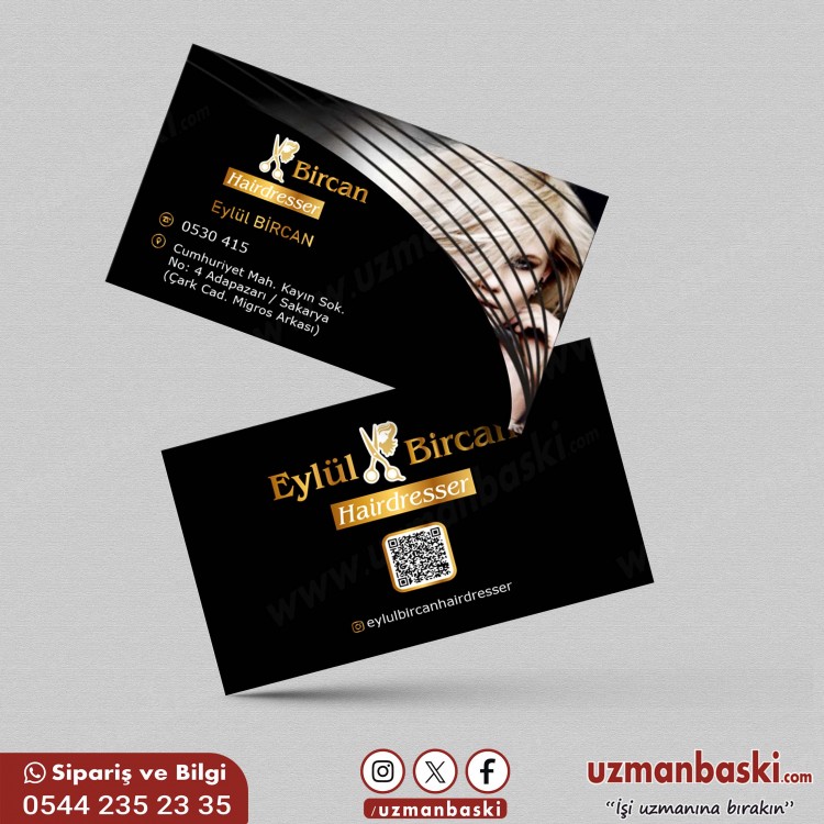 Güzellik Merkezi ve Kuaför Kartvizit Tasarımı Güzellik merkezi ve kuaför kartvizit tasarımı örneği