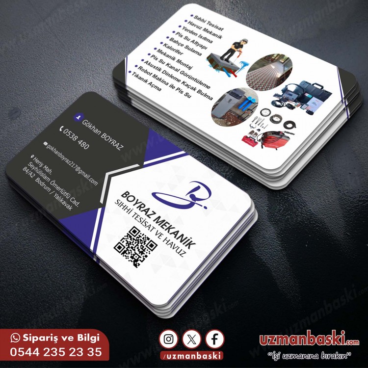 Sıhhi Tesisat ve Havuz Kartvizit Tasarımı Sıhhi tesisat ve havuz kartvizit tasarımı örneği