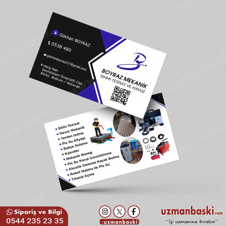 Sıhhi Tesisat ve Havuz Kartvizit Tasarımı Sıhhi tesisat ve havuz kartvizit tasarımı örneği