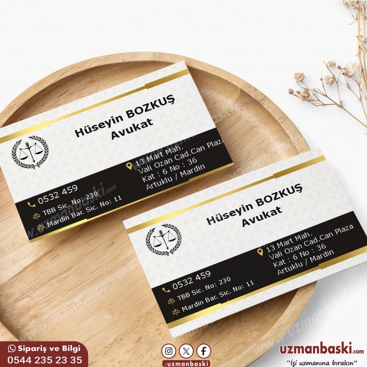 Avukat ve hukuk bürosu kartvizit tasarımı örneği