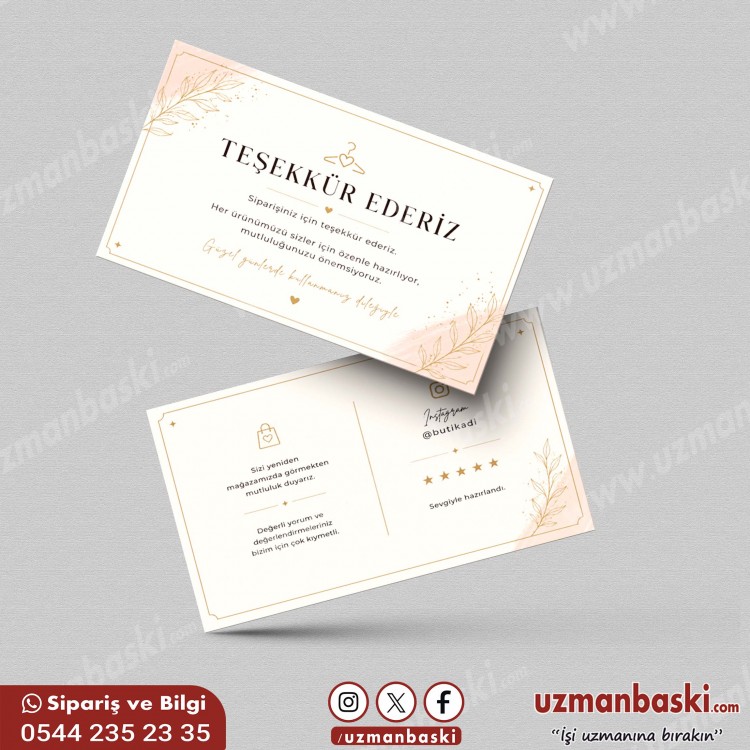 Trendyol Butik Giyim İşletme Teşekkür Kartı Tasarımı Trendyol Butik Giyim İşletme Teşekkür Kartı Tasarımı