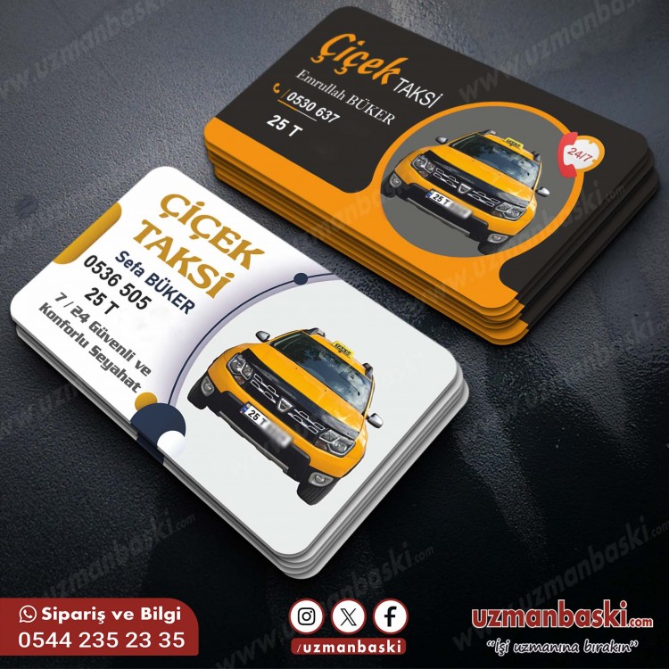 7/24 Güvenilir Şık Taksi Kartvizit Tasarım