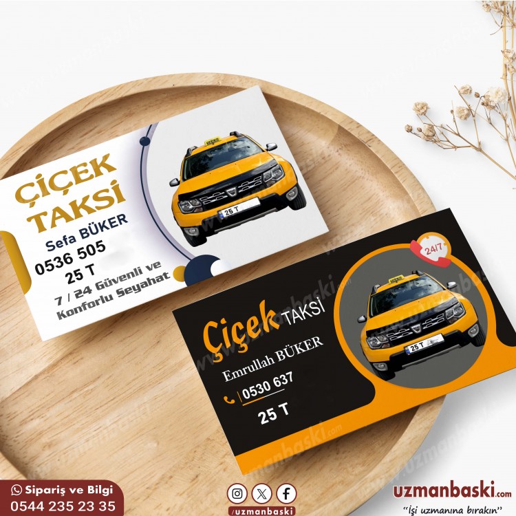 7/24 Güvenilir Şık Taksi Kartvizit Tasarım