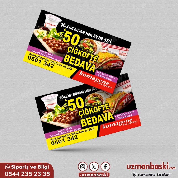 Çiğköfte Kampanya Kartvizit Tasarımı Çiğköfte Kampanya Kartvizit Tasarımı