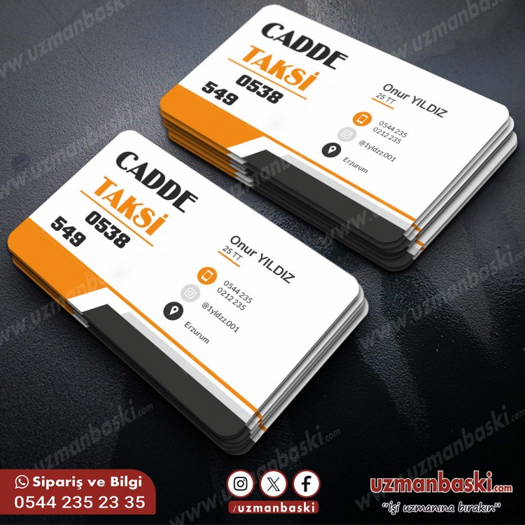 Profesyonel Taksi İletişim Kartvizit Örneği