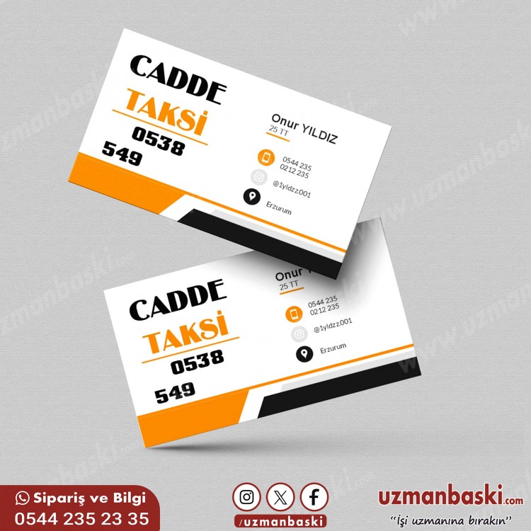 Taksi Kartvizit Tasarımı Taksi kartvizit tasarımı örneği