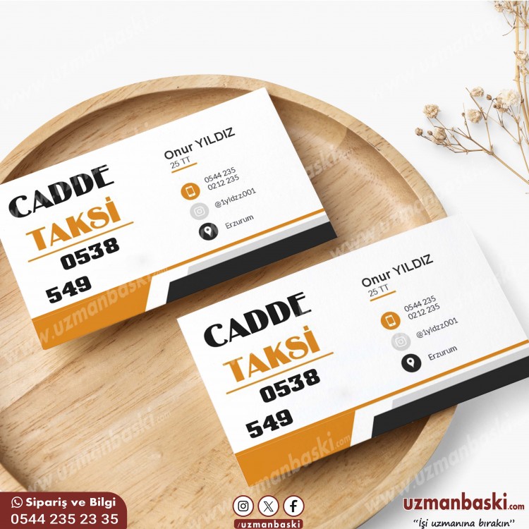 Profesyonel Taksi İletişim Kartvizit Örneği