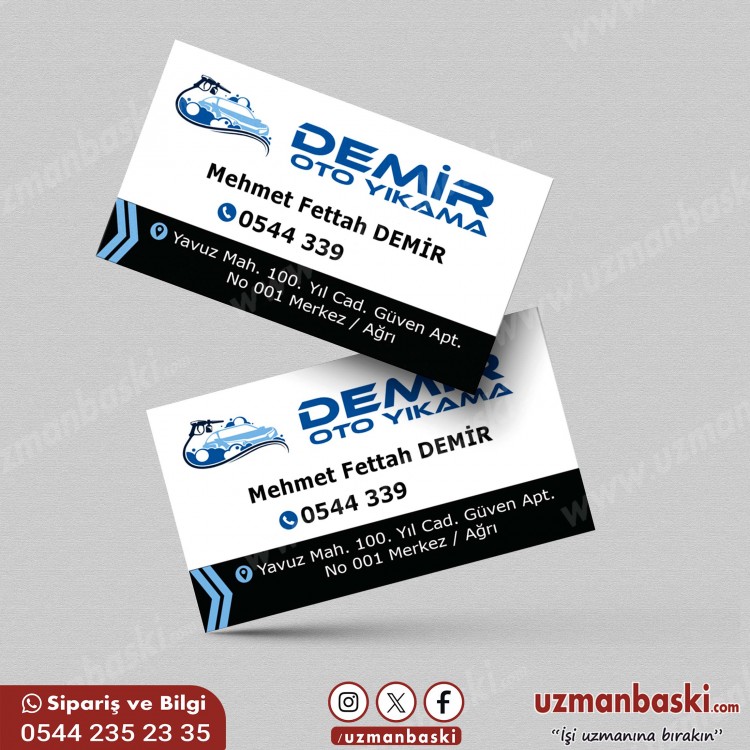 Oto İç dış Yıkama Kartvizit Örneği Oto İç dış Yıkama Kartvizit Örneği