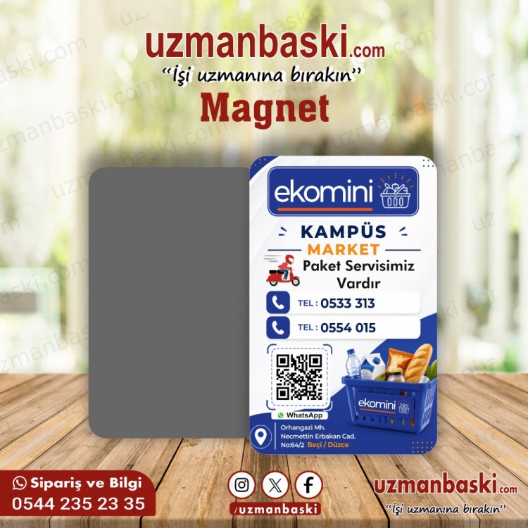 Market Paket Servis Magnet Örneği Market Paket Servis Magnet Örneği
