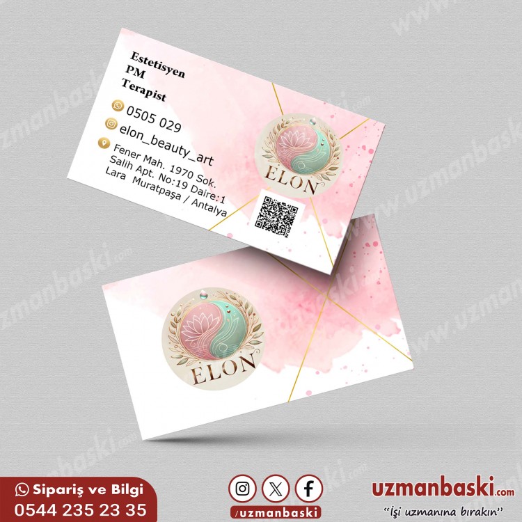 Estetisyen ve Güzellik Merkezi Kartvizit Örneği Estetisyen ve Güzellik Merkezi Kartvizit Örneği