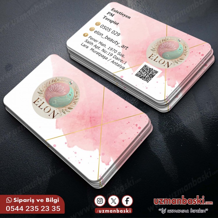 Estetisyen ve Güzellik Merkezi Kartvizit Örneği Estetisyen ve Güzellik Merkezi Kartvizit Örneği