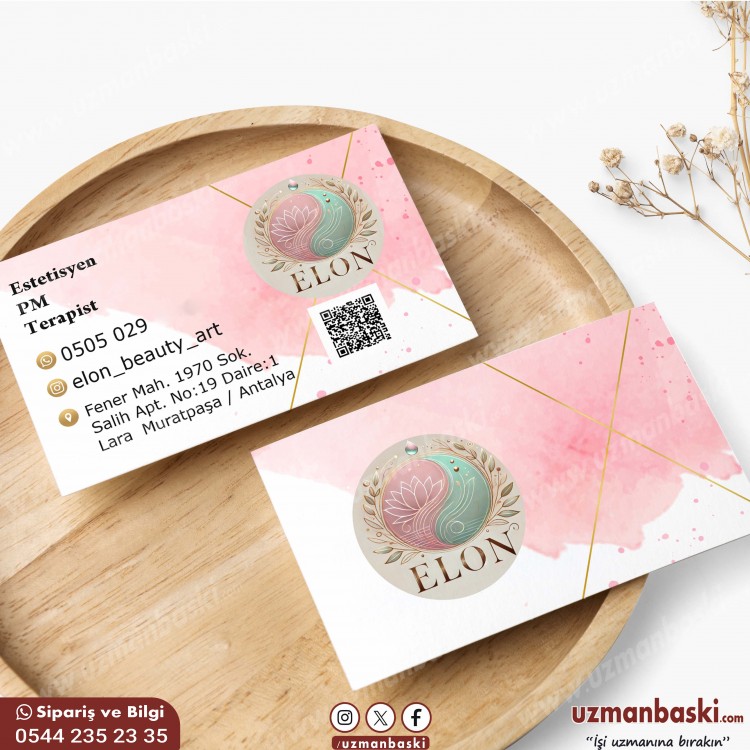 Güzellik Merkezi ve Kuaför Kartvizit Tasarımı Güzellik merkezi ve kuaför kartvizit tasarımı örneği