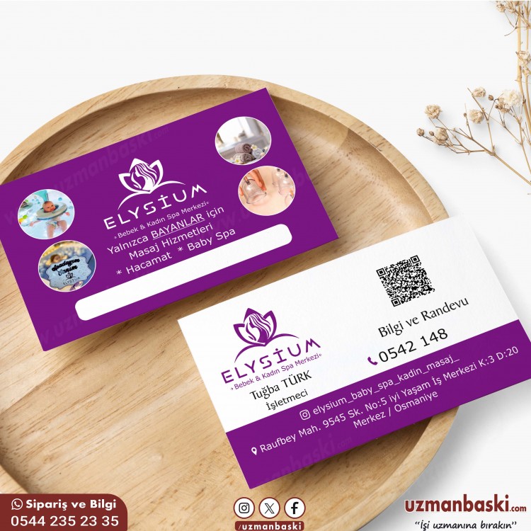 Şık ve Zarif Baby Spa Kartvizit Tasarımları Baby spa kartviziti tasarımı