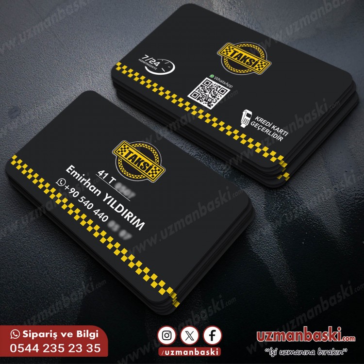 Siyah Şık Taksi Kartvizit Tasarımı Siyah Şık Taksi Kartvizit Tasarımı