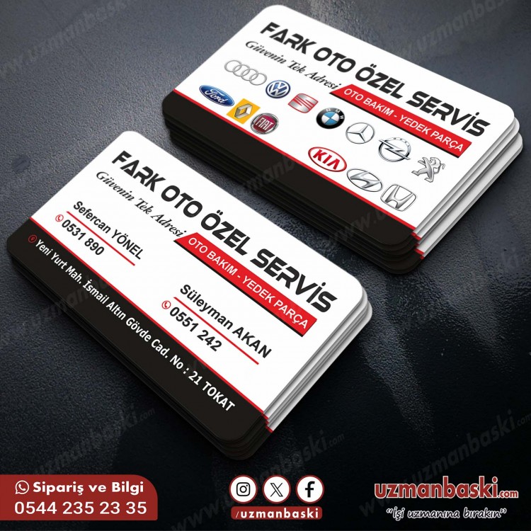 Oto Servis Kartvizit Tasarımı Oto Servis Kartvizit Tasarımı