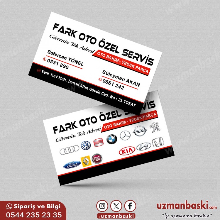 Oto Servis Kartvizit Tasarımı Oto servis kartvizit tasarımı, oto tamir kartviziti