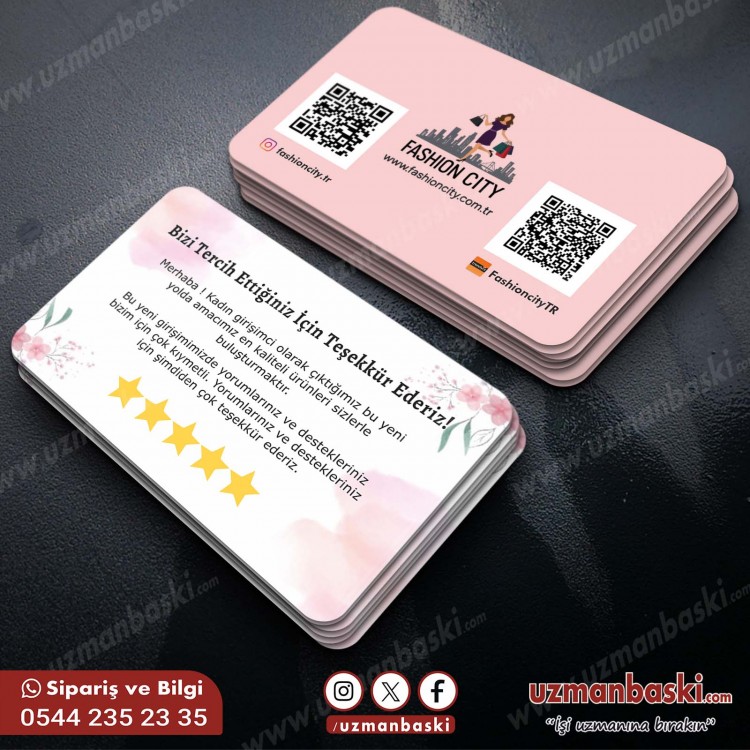 Butik Şık Teşekkür Kartı Butik Şık Teşekkür Kartı