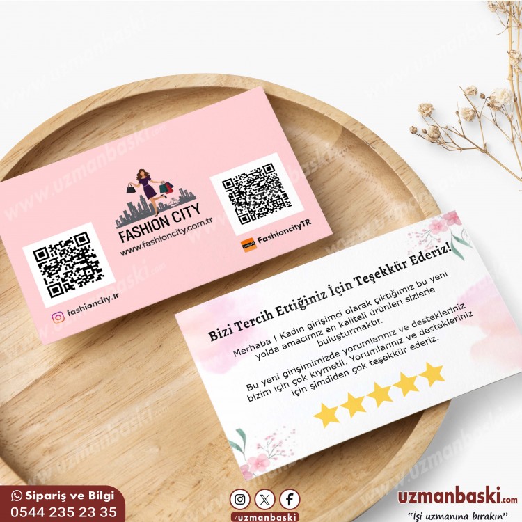 Butik Şık Teşekkür Kartı Butik Şık Teşekkür Kartı