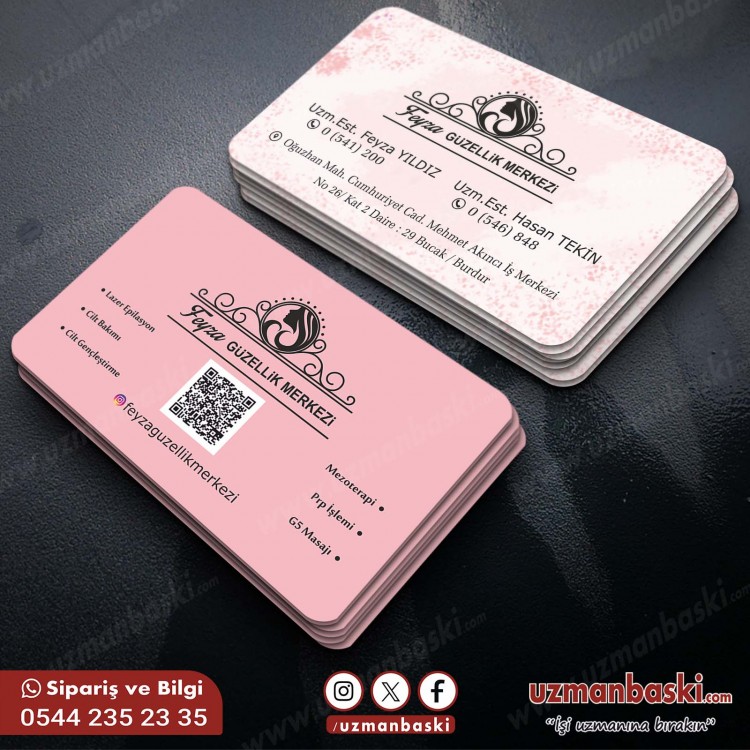 Güzellik Merkezi Hizmetleri Kartvizit Örneği Güzellik Merkezi Hizmetleri Kartvizit Örneği