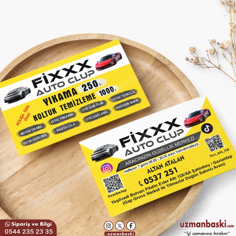 Oto Yıkama Kartvizit Tasarım Örneği  Oto Yıkama Kartvizit Tasarım Örneği