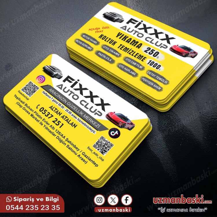 Oto Yıkama Kartvizit Tasarım Örneği  Oto Yıkama Kartvizit Tasarım Örneği