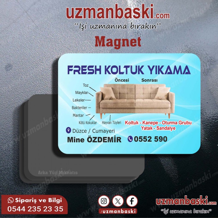 Koltuk Yıkamacı Magnet Tasarım Örneği Koltuk Yıkamacı Magnet Tasarım Örneği