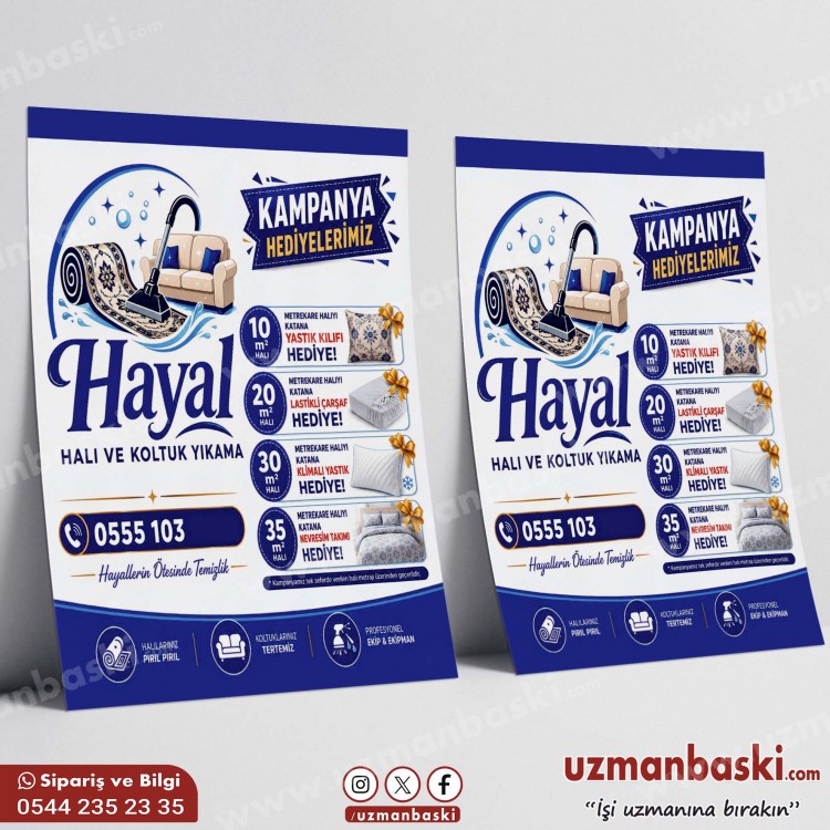 Halı ve Koltuk Yıkama Broşürü Tasarımı