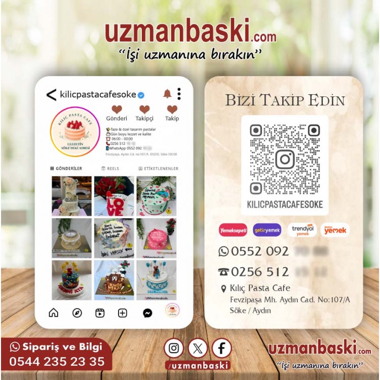 Pastane ve Kafe Instagram Kartı Tasarımı Pastane ve Kafe Instagram Kartı Tasarımı