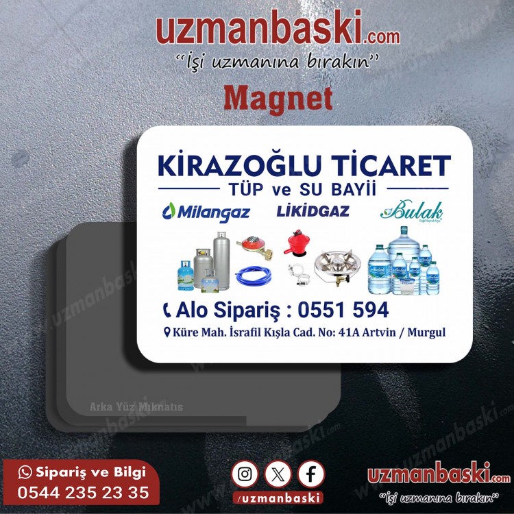 Su ve Tüp Bayii Kartvizit Tasarımı