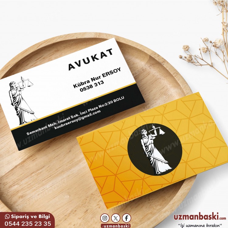 Avukat ve hukuk bürosu kartvizit tasarımı örneği