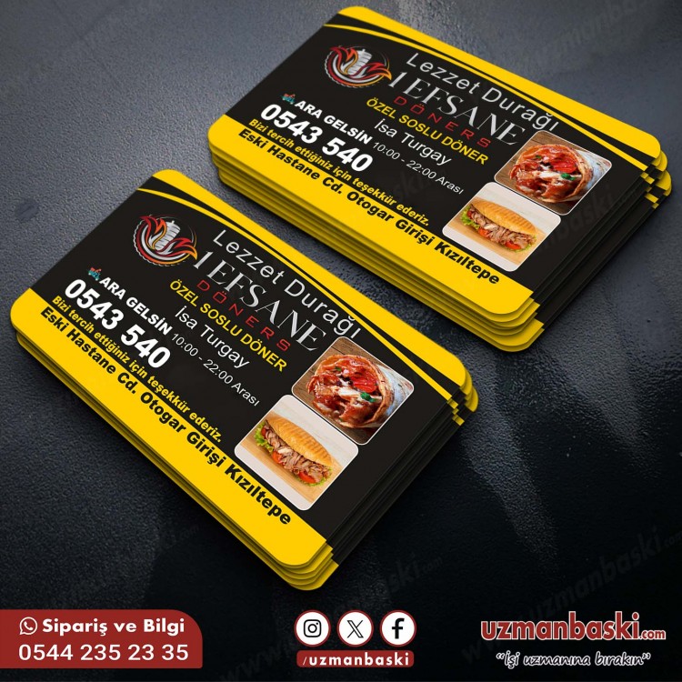 Dönerci Fast Food Kartvizit Tasarımı Dönerci Fast Food Kartvizit Tasarımı