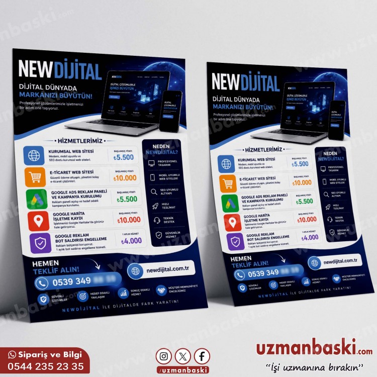 Dijital Pazarlama ve Web Tasarım Broşür Tasarımı