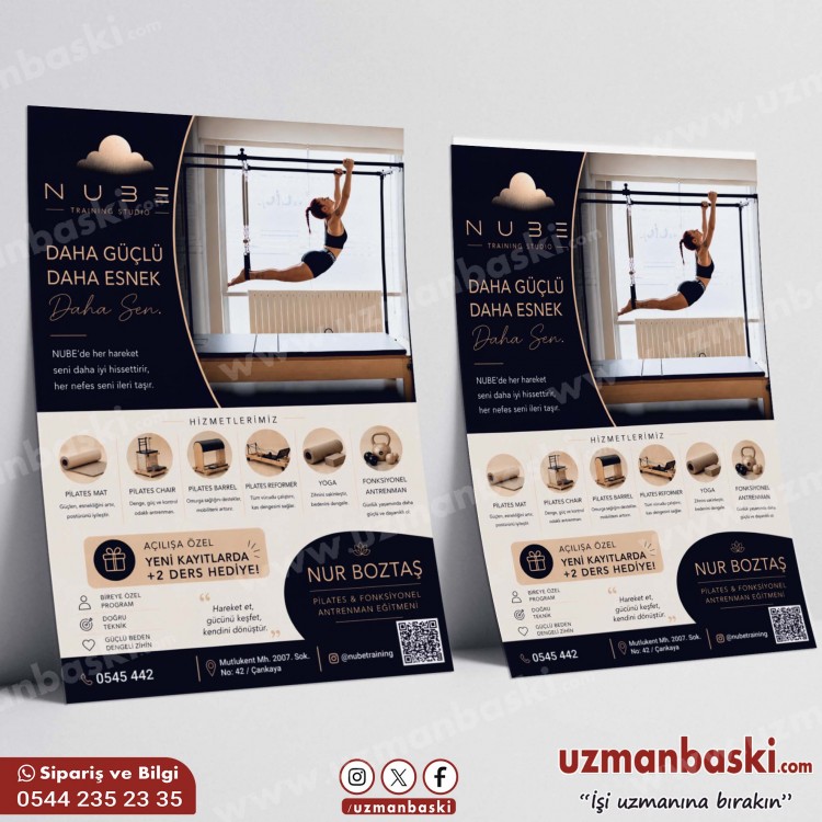 Pilates ve Fonksiyonel Antrenman Broşür Tasarımı Pilates ve Fonksiyonel Antrenman Broşür Tasarımı
