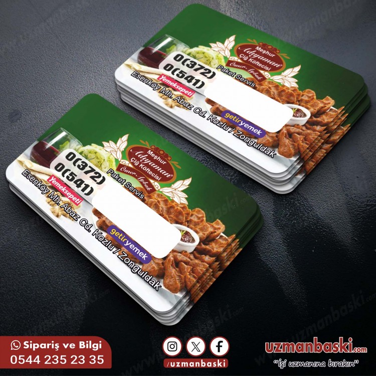 Çiğköfte Paket Servis Kartvizit Tasarım Örneği Çiğköfte Paket Servis Kartvizit Tasarım Örneği