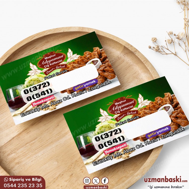 Çiğköfte Paket Servis Kartvizit Tasarım Örneği Çiğköfte Paket Servis Kartvizit Tasarım Örneği