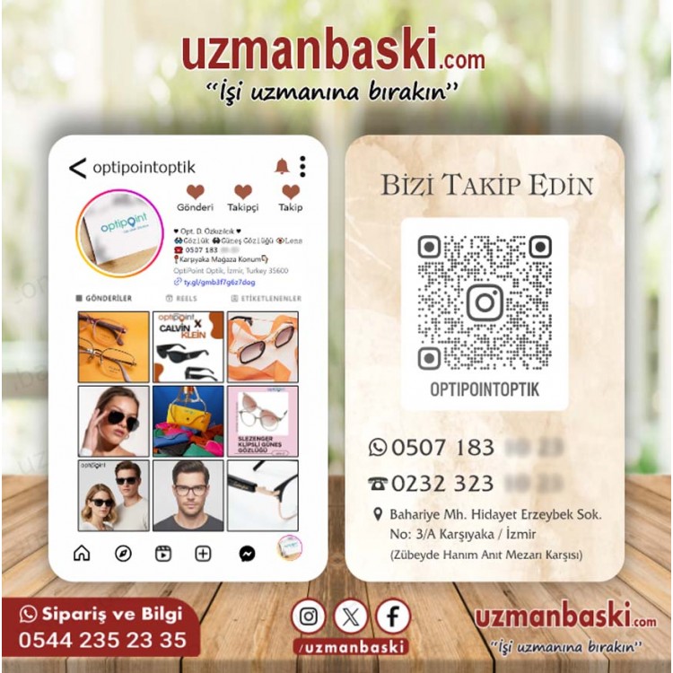 Optik ve Gözlük Mağazası Instagram Kartı Tasarımı